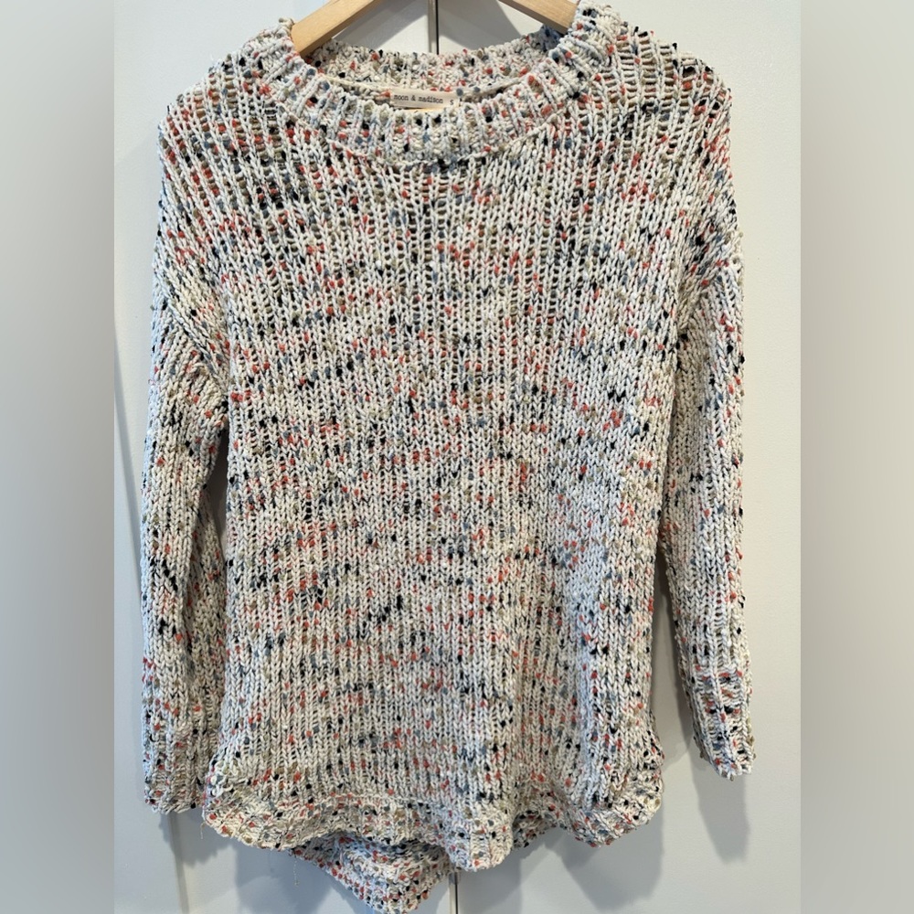 Moon & Madison Multi-Colored Sweater| Color: Cream | Size: S |